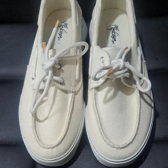 Shoes - White Canvas Boat Shoes